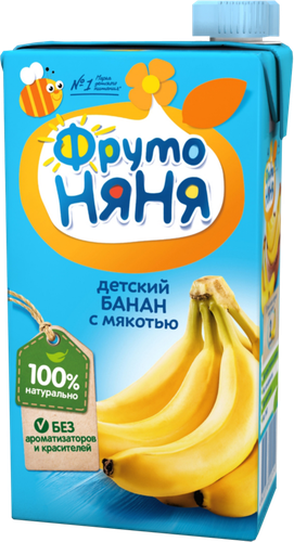 Нектар ФРУТОНЯНЯ Банан с мякотью, с 3 лет, 500мл, крупный план