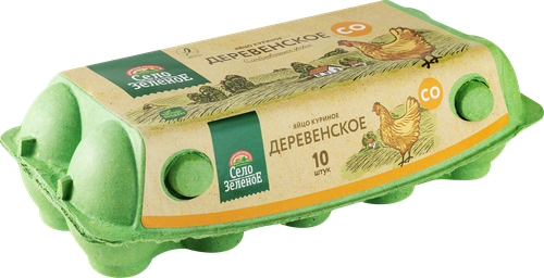 Яйцо куриное СЕЛО ЗЕЛЁНОЕ деревенское СО, 10шт, изображение