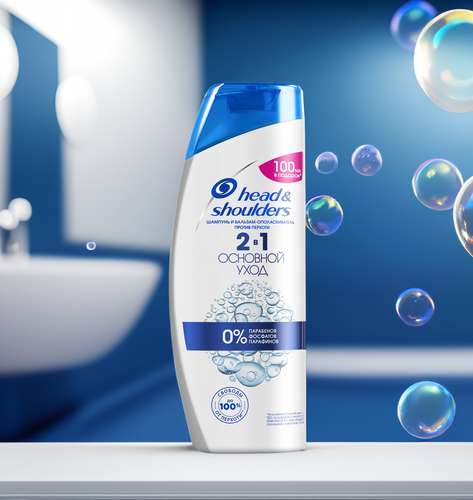 Шампунь-бальзам против перхоти HEAD&SHOULDERS Основной уход 2в1, 600мл, детальное фото