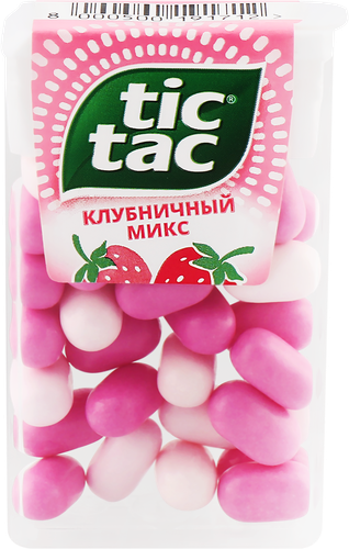 Драже TIC TAC Клубничный Микс, 16г, крупный план