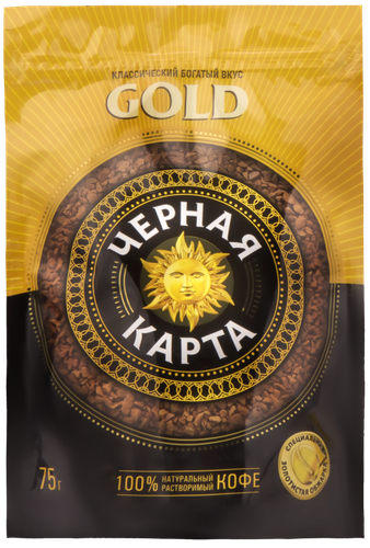 Кофе растворимый ЧЕРНАЯ КАРТА Gold, 75г, фотография