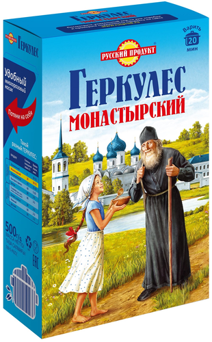 Хлопья овсяные ГЕРКУЛЕС Монастырский, 500г, вид