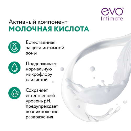 Жидкое мыло для интимной гигиены EVO для чувствительной кожи, 200мл, крупный план