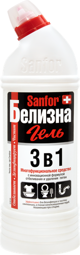 Белизна-гель SANFOR 3в1 с комплексным действием, 700г, вид