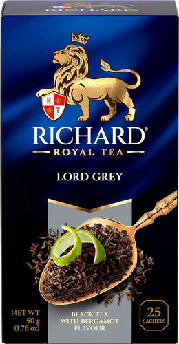 Чай черный RICHARD Lord Grey Цейлонский байховый, 25пак, крупный план