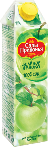 Сок САДЫ ПРИДОНЬЯ Зеленое яблоко осветленный восстановленный, 1л, картинка