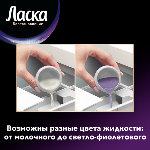Гель для стирки темных вещей ЛАСКА Эффект восстановления Сияние черного, 1л, картинка