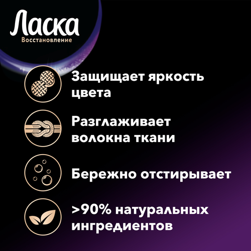 Гель для стирки темных вещей ЛАСКА Эффект восстановления Сияние черного, 1л, вид