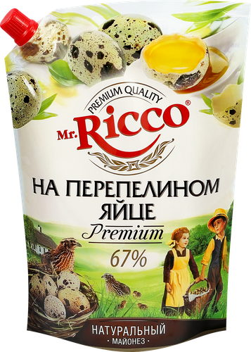 Майонез MR.RICCO Organic на перепелином яйце 67%, 800мл, фотография