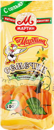 Семечки тыквенные ОТ МАРТИНА неочищенные с солью, 100г, детальное фото