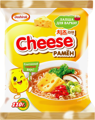 Лапша ДОШИРАК Cheese рамен с сыром, 110г, вид