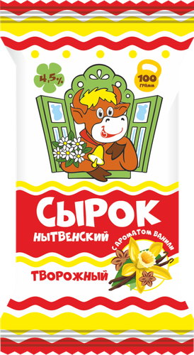 Сырок творожный МЗ НЫТВЕНСКИЙ с ванилином 4,5%, без змж, 100г, картинка