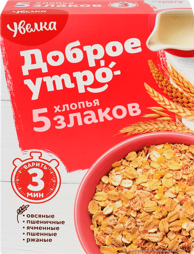 Хлопья УВЕЛКА 5 злаков, 350г, фото