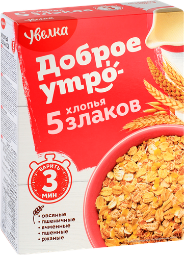 Хлопья УВЕЛКА 5 злаков, 350г, вид