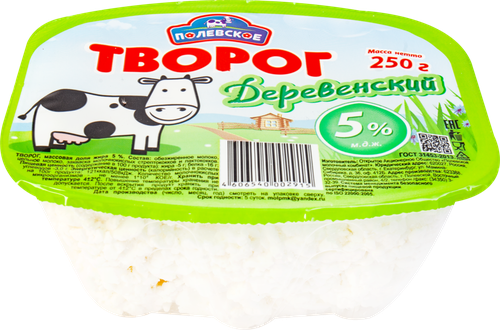 Творог ПОЛЕВСКОЕ 5%, без змж, 250г, детальное фото