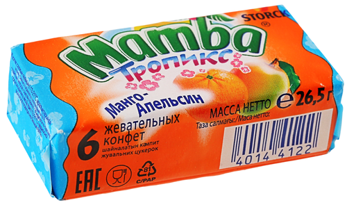 Конфеты жевательные MAMBA Тропикс, 26,5г, картинка