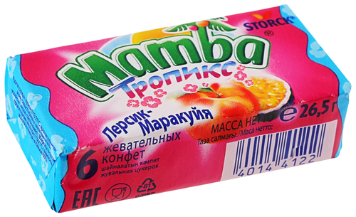 Конфеты жевательные MAMBA Тропикс, 26,5г, картинка