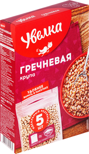 Крупа гречневая УВЕЛКА ядрица Экстра, в пакетиках, 5х80г, вид