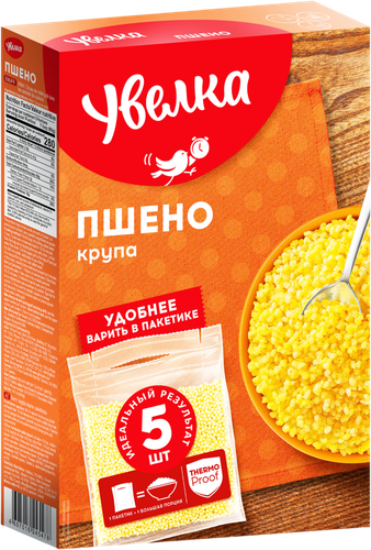 Пшено УВЕЛКА в пакетиках, 5х80г, детальное фото