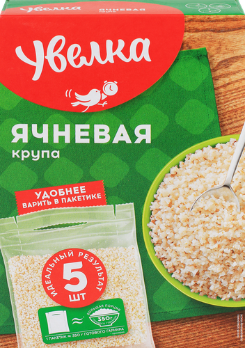 Крупа ячневая УВЕЛКА в пакетиках, 5х80г, детальное фото