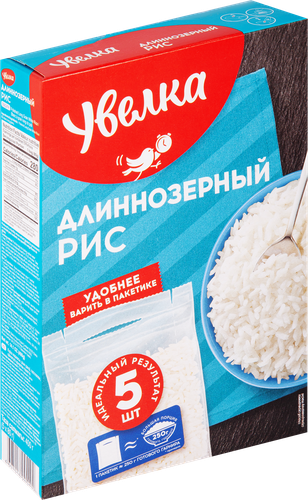 Рис длиннозерный УВЕЛКА шлифованный, в пакетиках, 5х80г, картинка