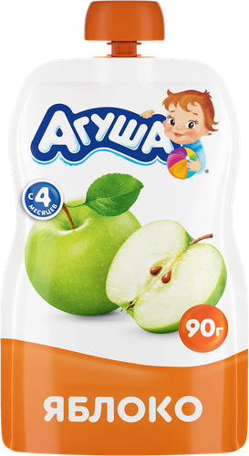 Пюре фруктовое АГУША Яблоко, с 4 месяцев, 90г, картинка