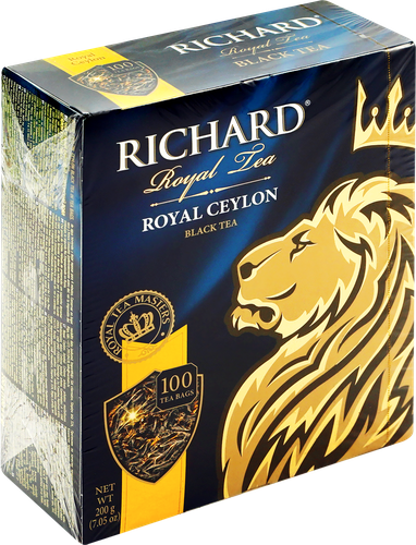 Чай черный RICHARD Royal Ceylon Цейлонский байховый, 100пак, крупный план