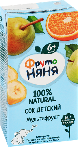 Сок ФРУТОНЯНЯ Мультифрукт, с 6 месяцев, 200мл, детальное фото