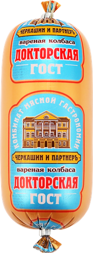 Колбаса вареная ЧЕРКАШИН И ПАРТНЕРЪ Докторская, категория А, ГОСТ, 350г, фотография