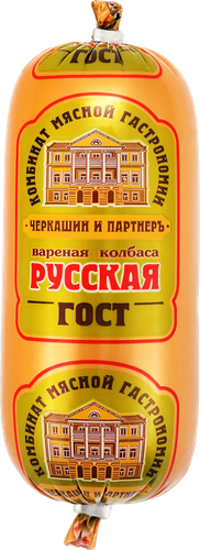 Колбаса вареная ЧЕРКАШИН И ПАРТНЕРЪ Русская, категория Б, ГОСТ, 350г, картинка