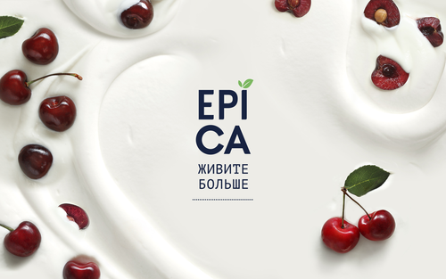 Йогурт EPICA с вишней и черешней 4,8%, без змж, 130г, изображение