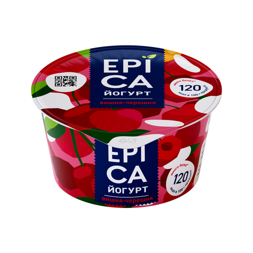 Йогурт EPICA с вишней и черешней 4,8%, без змж, 130г, детальное фото