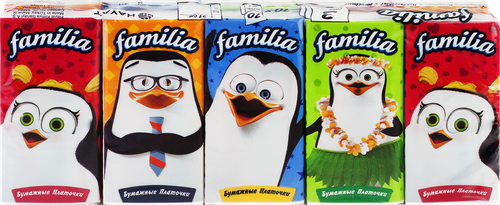 Платочки бумажные FAMILIA Классические 3-слоя, 10шт, фото