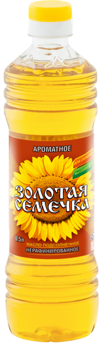 Масло подсолнечное ЗОЛОТАЯ СЕМЕЧКА нерафинированное, 500мл, вид