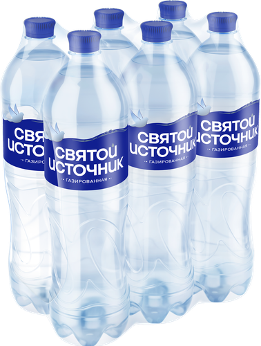 Вода питьевая СВЯТОЙ ИСТОЧНИК газированная, 1.5л, крупный план