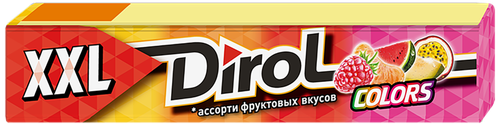 Жевательная резинка DIROL Colors XXL ассорти фруктовых вкусов, 19Г, фотография