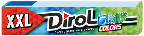 Жевательная резинка DIROL Colors XXL ассорти мятных вкусов, 19г, крупный план