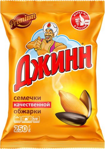 Семечки подсолнечника ДЖИНН жареные, 250г, крупный план