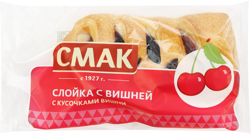 Слойка СМАК с вишней, 90г, вид