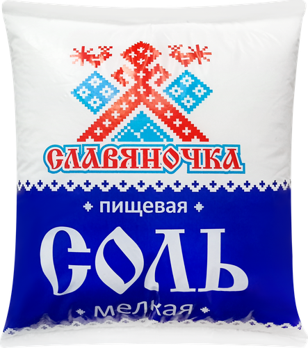 Соль СЛАВЯНА поваренная мелкая, 1кг, детальное фото