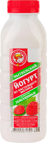 Йогурт питьевой МЗ НЫТВЕНСКИЙ Земляника 2,5% ГОСТ, без змж, 400г, картинка