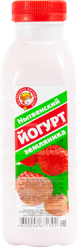 Йогурт питьевой МЗ НЫТВЕНСКИЙ Земляника 2,5% ГОСТ, без змж, 400г, детальное фото