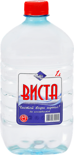 Вода питьевая ВИСТА 1-й категории негазированная, 1л, крупный план