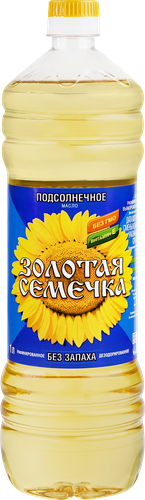 Масло подсолнечное ЗОЛОТАЯ СЕМЕЧКА рафинированное дезодорированное, первый сорт, 1л, изображение