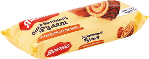 Рулет бисквитный ЯШКИНО с вареной сгущенкой, 200г, фото