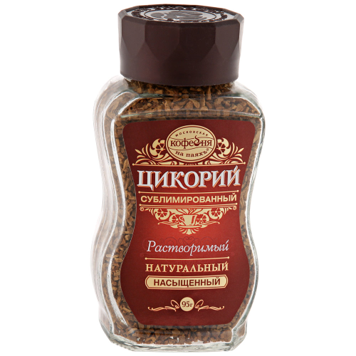 Цикорий растворимый МОСКОВСКАЯ КОФЕЙНЯ НА ПАЯХЪ Насыщенный натуральный сублимированный, ст/б, 95г, крупный план
