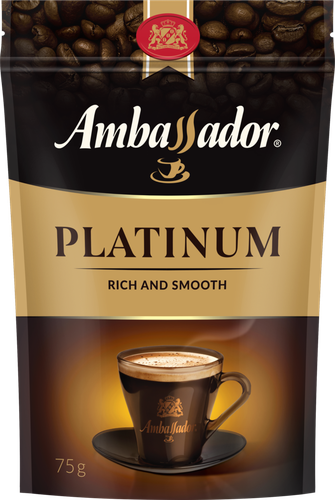 Кофе растворимый AMBASSADOR Platinum, 75г, крупный план