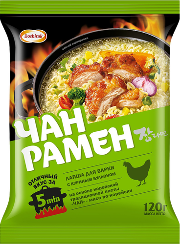 Лапша ДОШИРАК Чан рамен с куриным бульоном, 120г, изображение