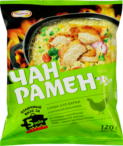 Лапша ДОШИРАК Чан рамен с куриным бульоном, 120г, вид