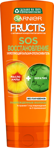 Бальзам для секущихся и очень поврежденных волос FRUCTIS SOS Восстановление укрепляющий, 387мл, детальное фото